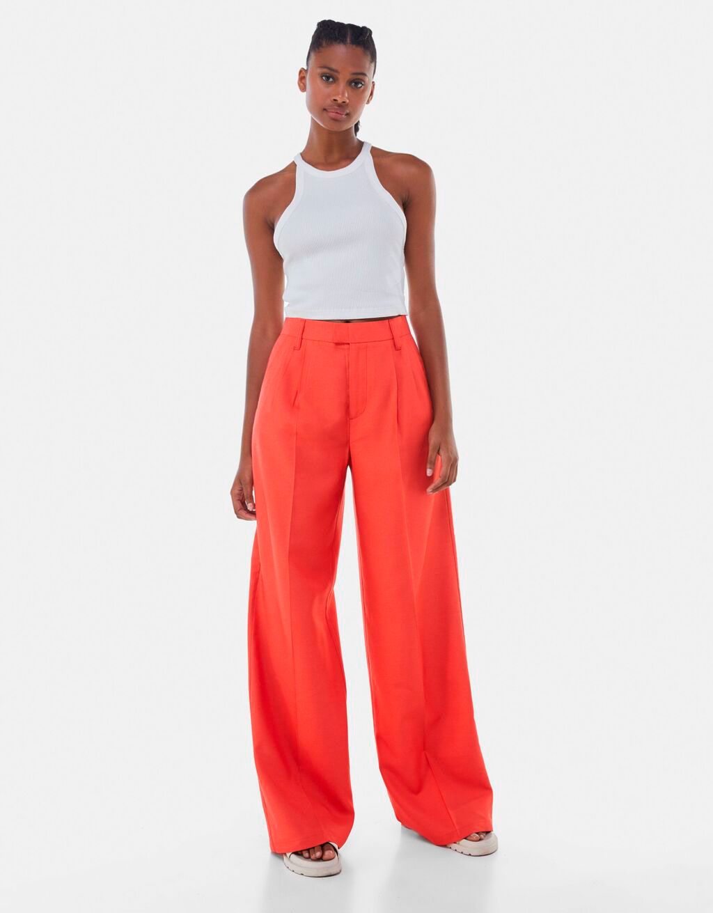 Pantalon orange bershka hot sale