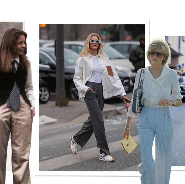 Cómo conjuntar los pantalones anchos, palazzo y baggy pants: Fotos de los  modelos - Look Palazzo azules