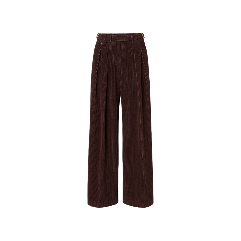 Pantaloni flare in velluto a coste Donna, Marrone