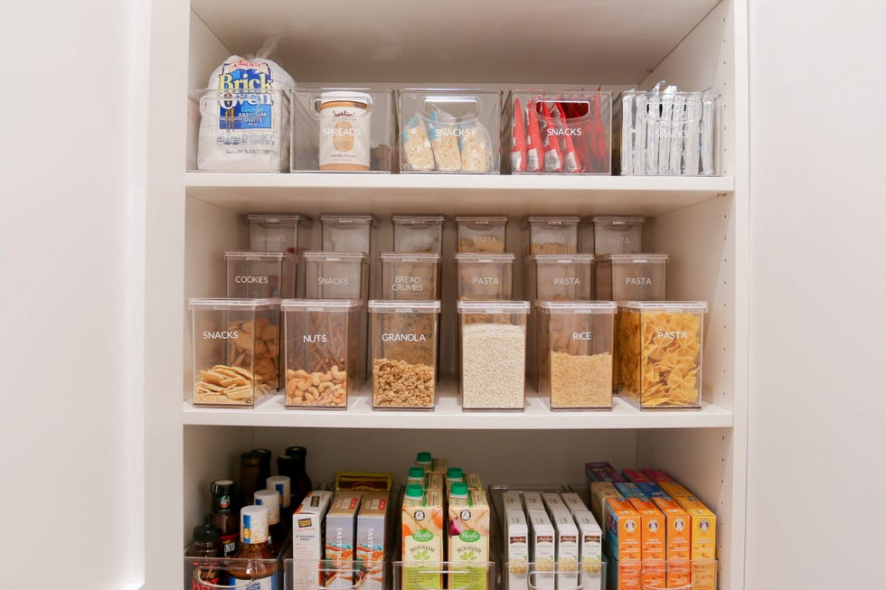 pantry with labeled canisters