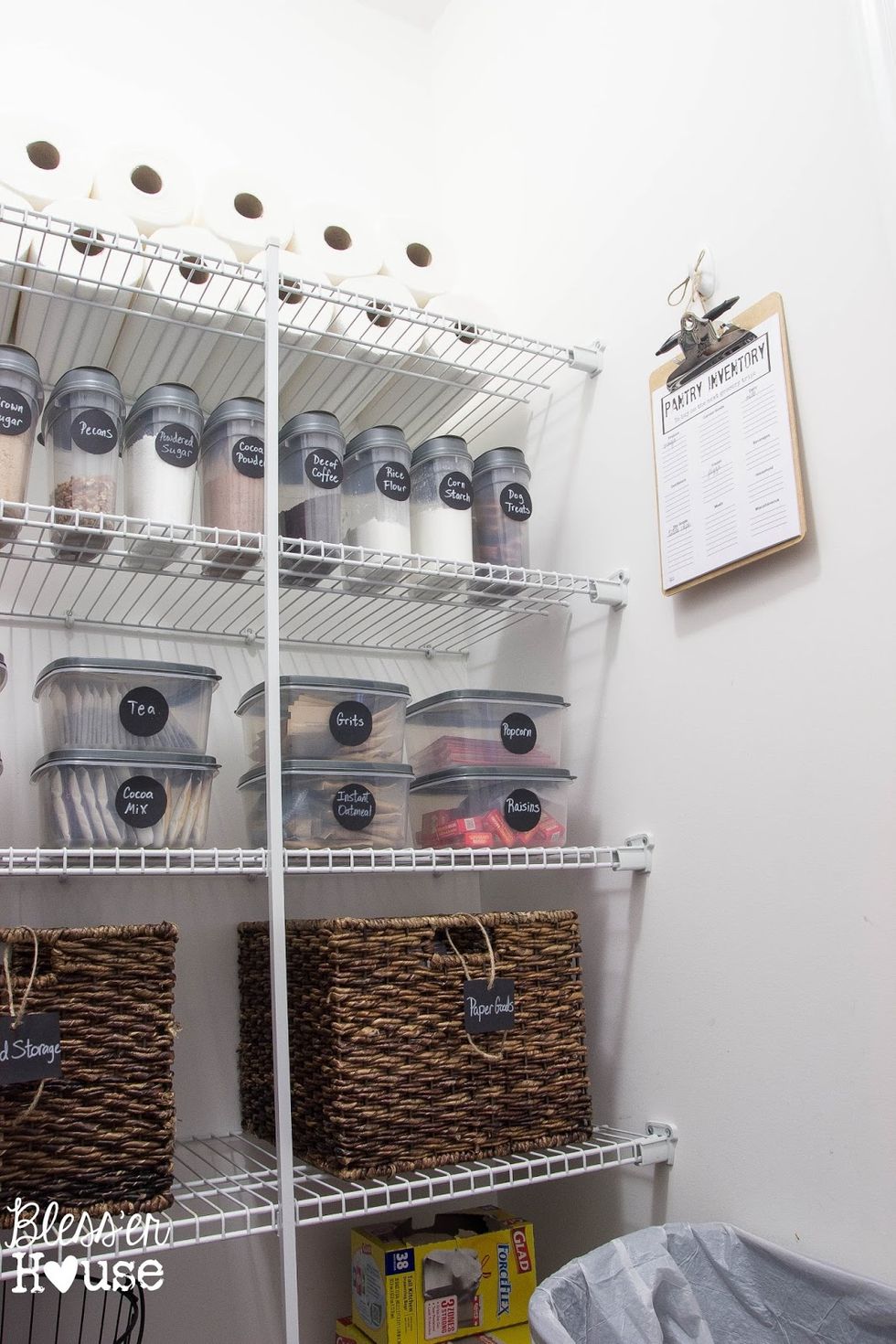 Pantry Cabinet Organization and Printable Labels - Bless'er House
