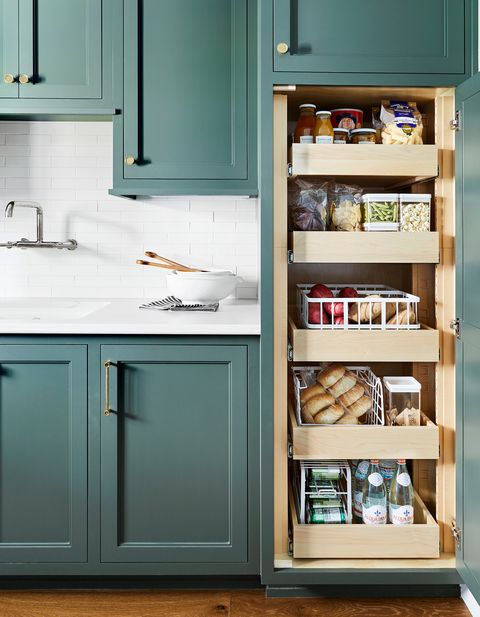 pantry closet with drawers