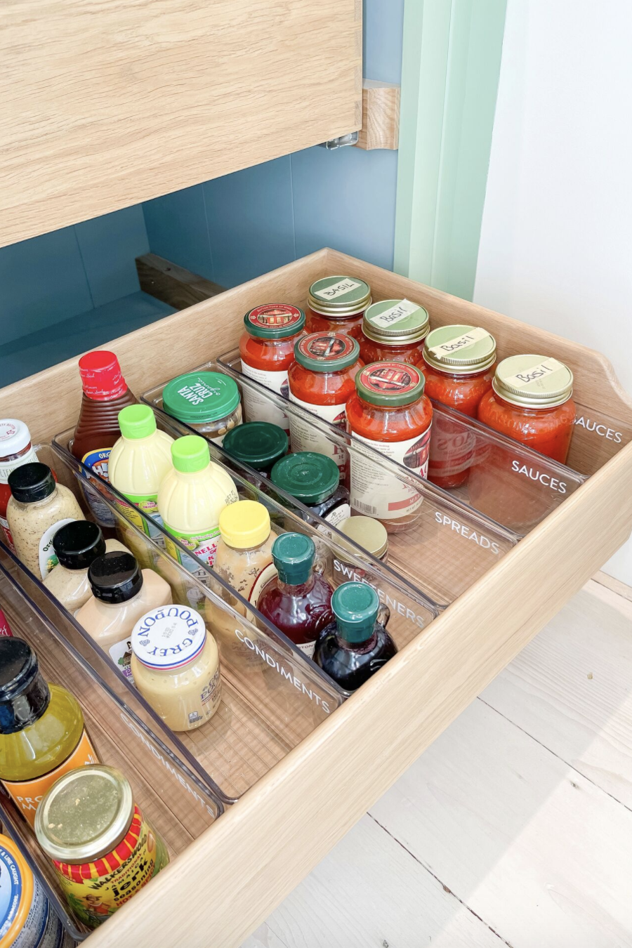 kitchen cupboard with food