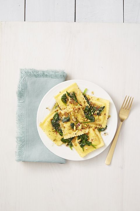 pantry recipes - ravioli with spinach