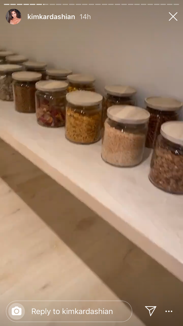 Mason jar, Food storage containers, Table, Flooring, Shelf, Interior design, Floor, Furniture, Home accessories, Tile, 