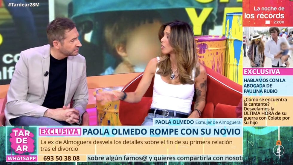 paola olmedo en tardear contando su ruptura con su novio sergio