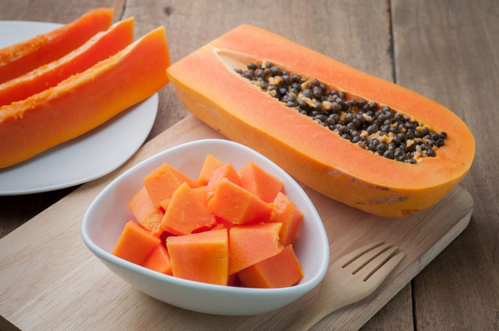 sliced papaya in a bowl
