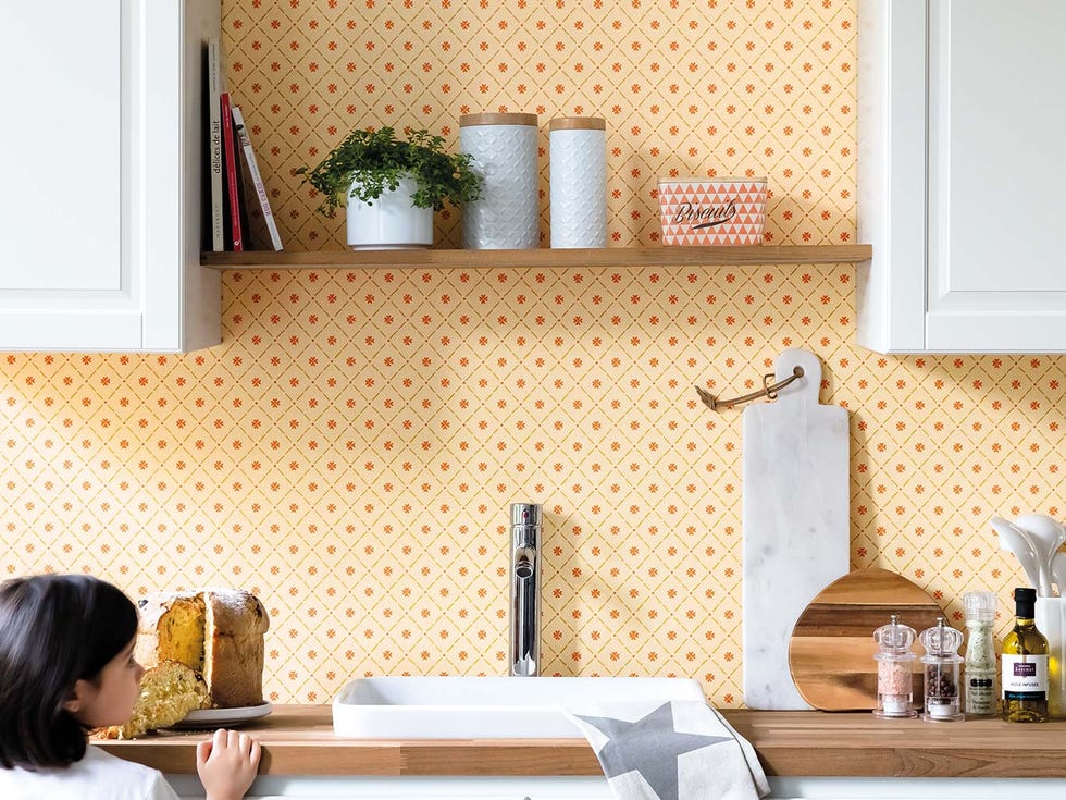 Cocina: Papel pintado Cocotte, de la colección Au Bistrot D'Alice, de Caselio
