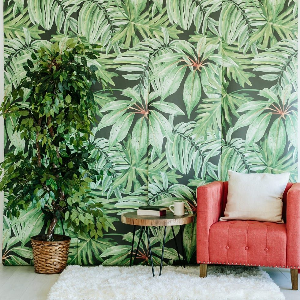 Papel pintado con motivos botánicos