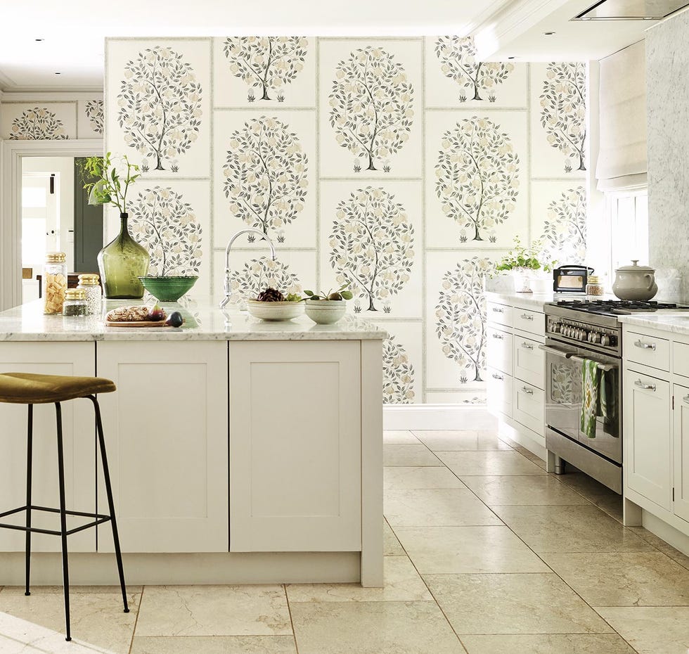 papel pintado estampado de la colección caspian, de sanderson distribuye gancedo