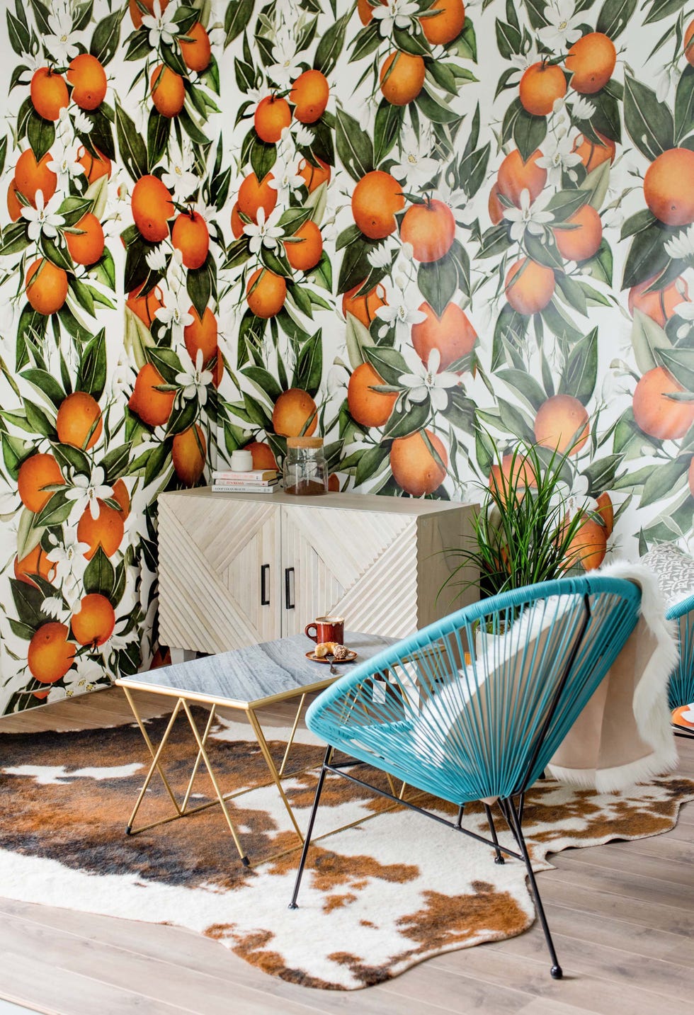 Papel pintado con naranjas