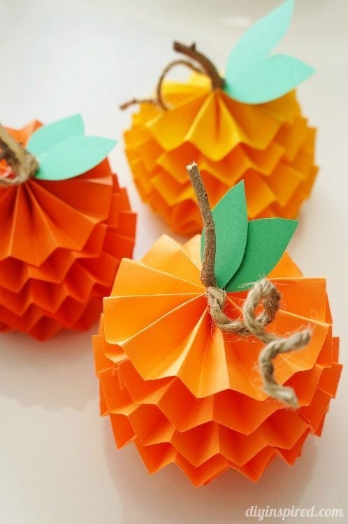 paper pumpkins diy inspired