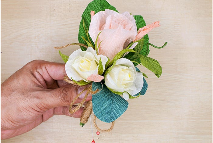 paper flower boutonnieres engagement party ideas