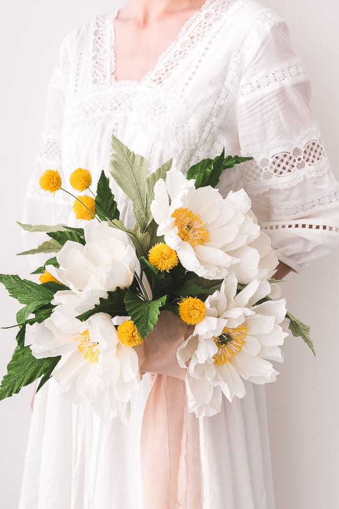 paper flower wedding bouquet