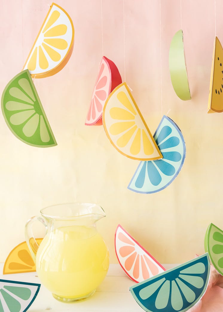 hanging paper fruit summer craft