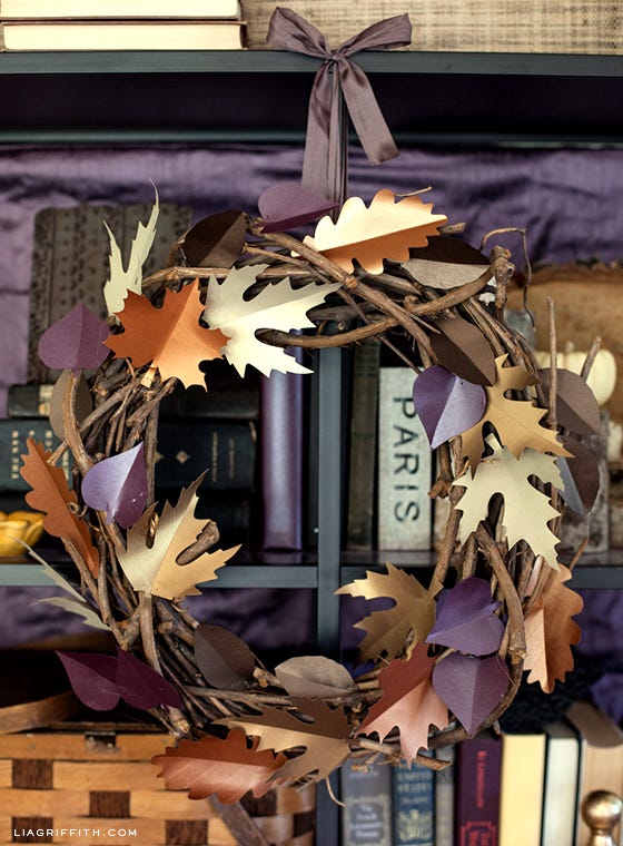 paper leaf wreath