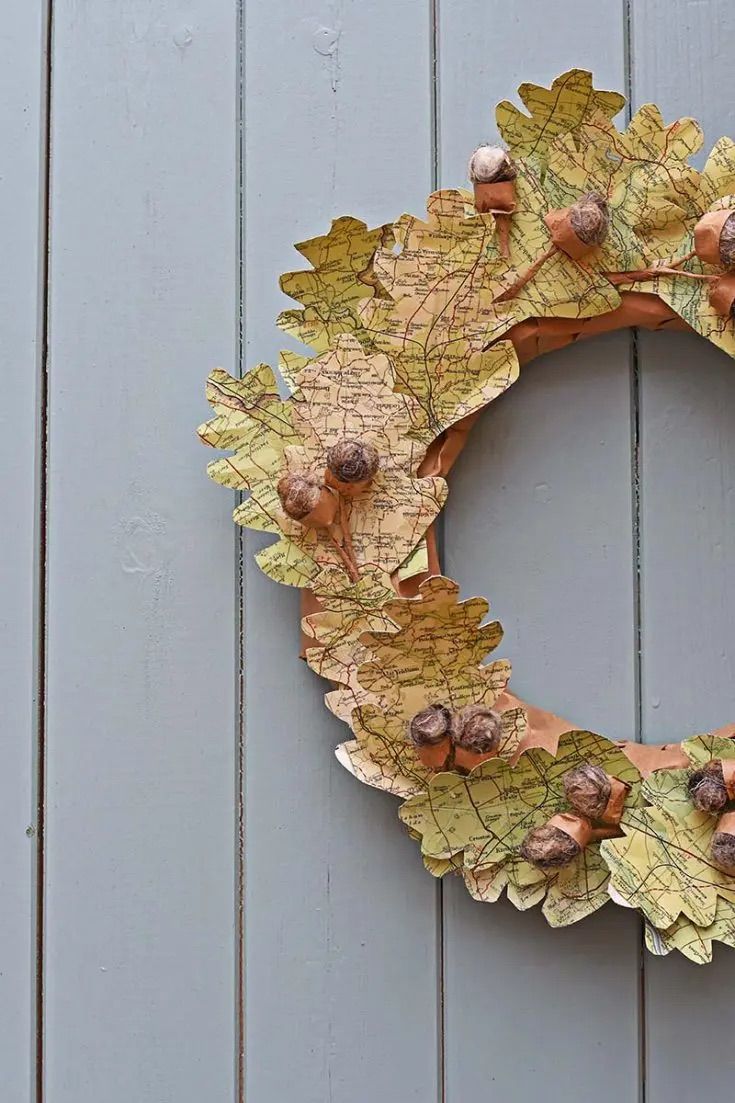 Gold Leaf Square Wreath - Lia Griffith