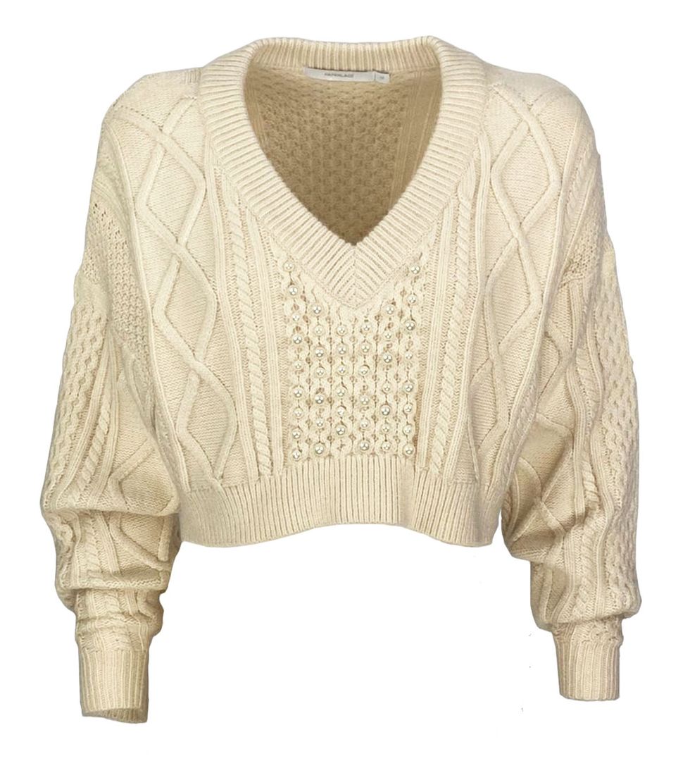 paperlace maglione panna con trecce tendenza moda inverno 2021
