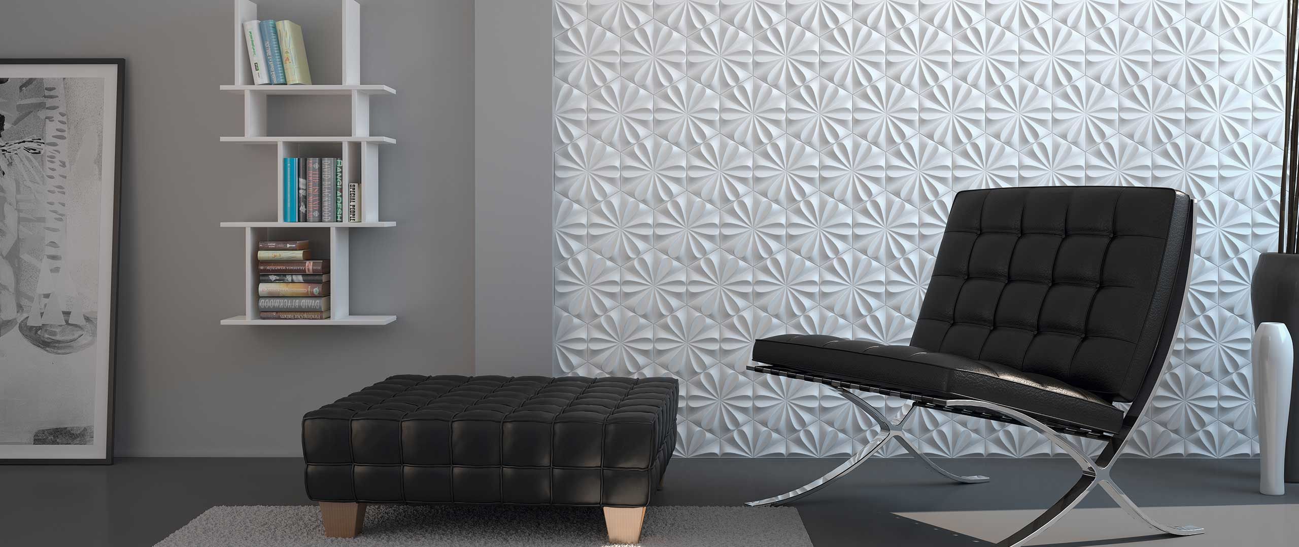 Los paneles de azulejos en 3D son tendencia en decoración
