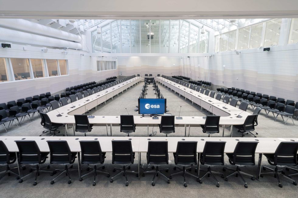 la nuova sala riunioni dell'agenzia spaziale europea