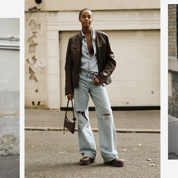 a composite image of three women at paris fashion week to illustrate a guide to paris fashion week spring 2024 street style trends