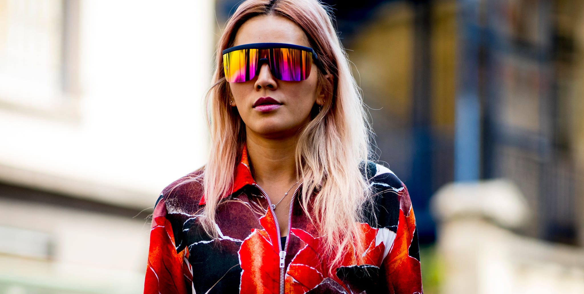 Street fashion, Clothing, Fashion, Eyewear, Plaid, Red, Sunglasses, Glasses, Footwear, Design, 