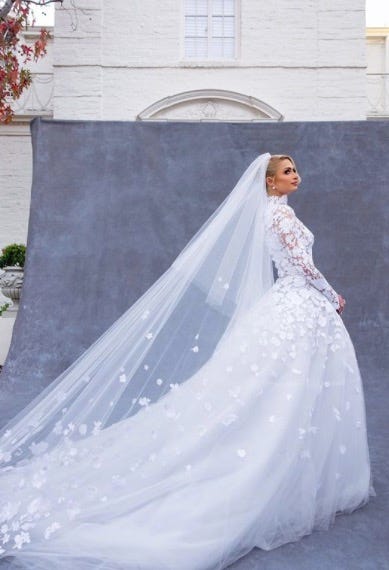 Paris Hilton Rocks Toilet Paper Wedding Dress at Her Bridal Brunch