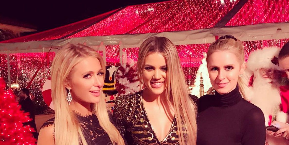 Paris Hilton and Kim Kardashian Reunite at Pe-Christmas Party