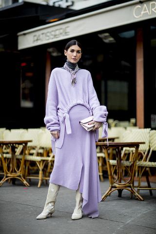 White, Photograph, Clothing, Fashion, Purple, Street fashion, Formal wear, Pink, Fashion design, Suit, 