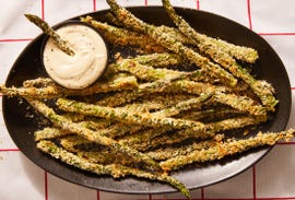 parmesan asparagus fries with dipping sauce