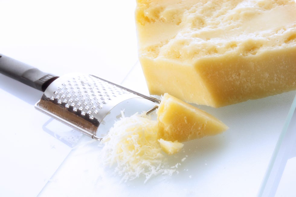 grated parmesan from a larger block