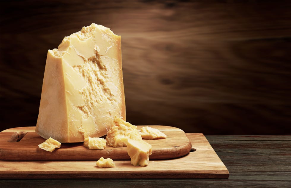 parmesan cheese on wood