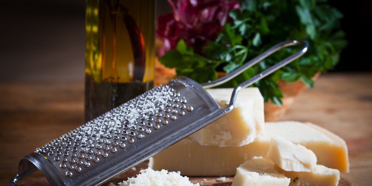 Parmesan cheese with grater