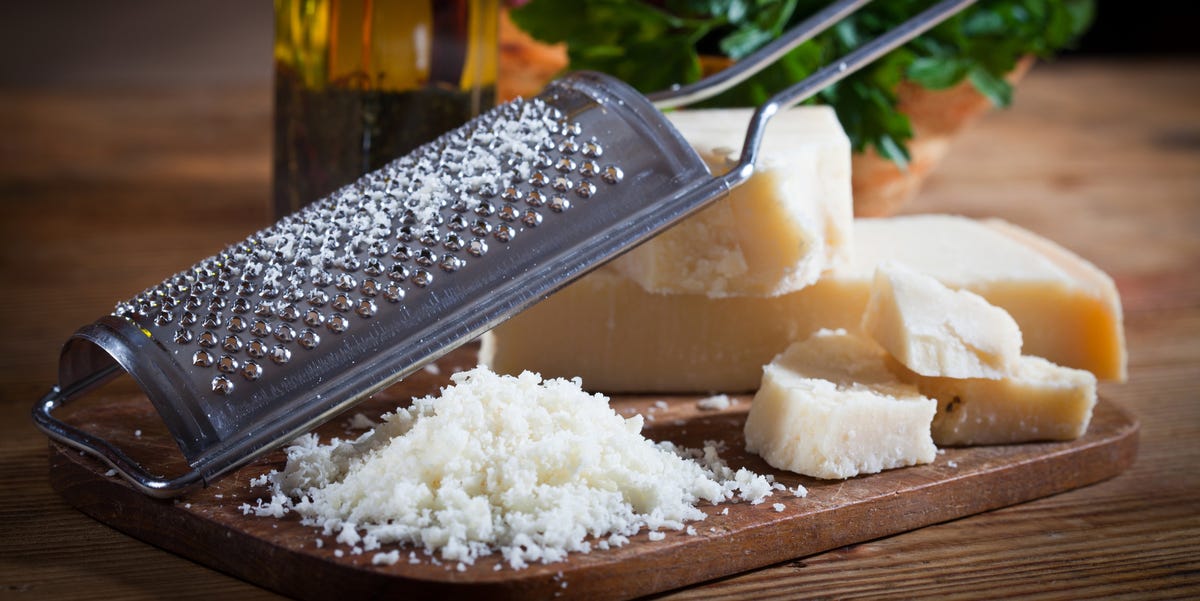 Parmesan cheese with grater