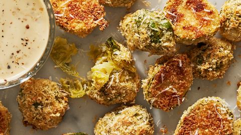 preview for Parmesan Crusted Brussels Sprouts Are The Easiest, Cheesiest Side Or Snack