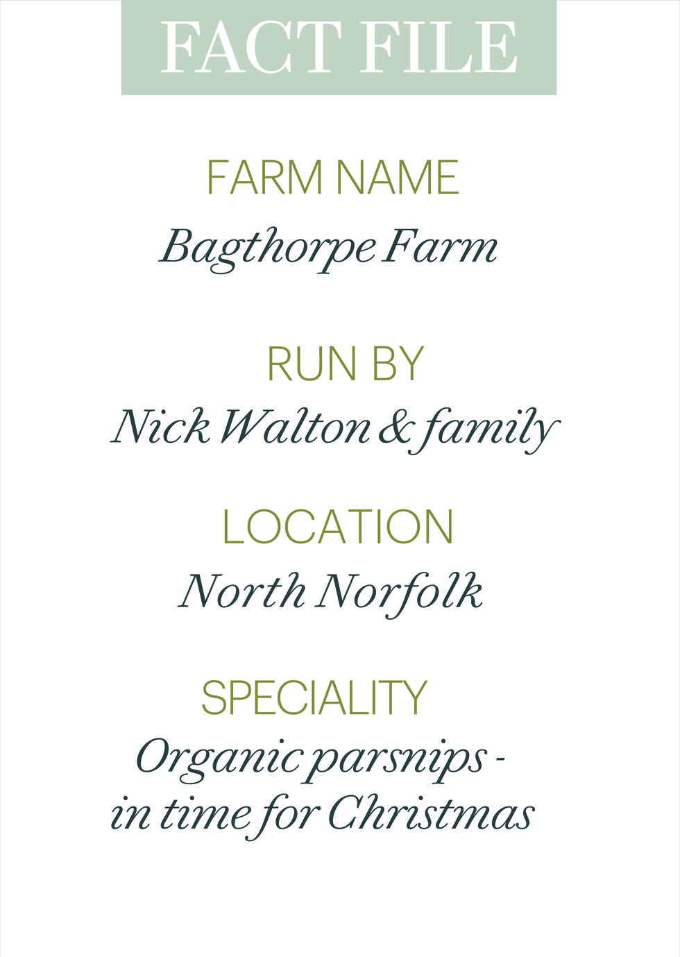 bagthorpe farm parsnips fact box