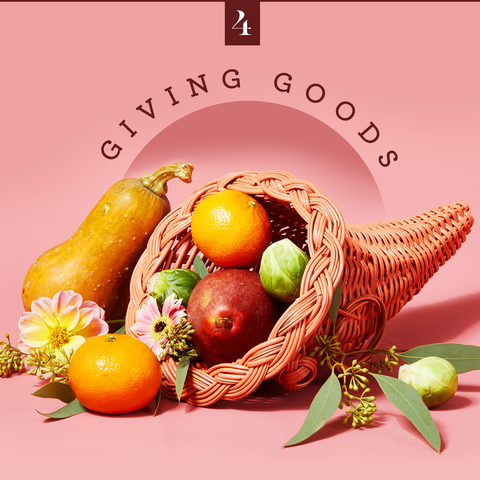 part 4 giving goods cornucopia with fruit and flowers