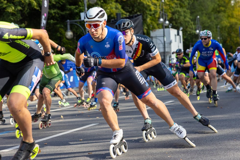 inline skaters race ahead of the 50th berlin marathon