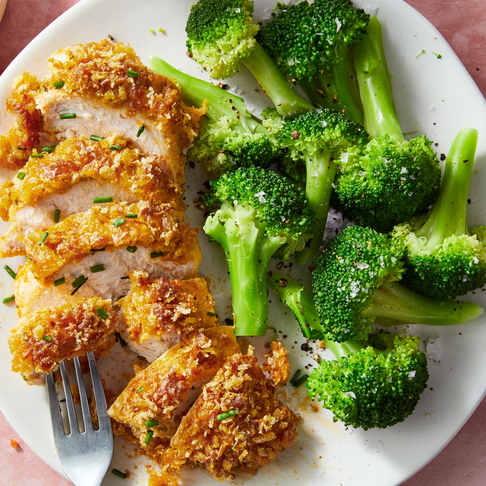 chicken breasts covered in panko bread crumbs