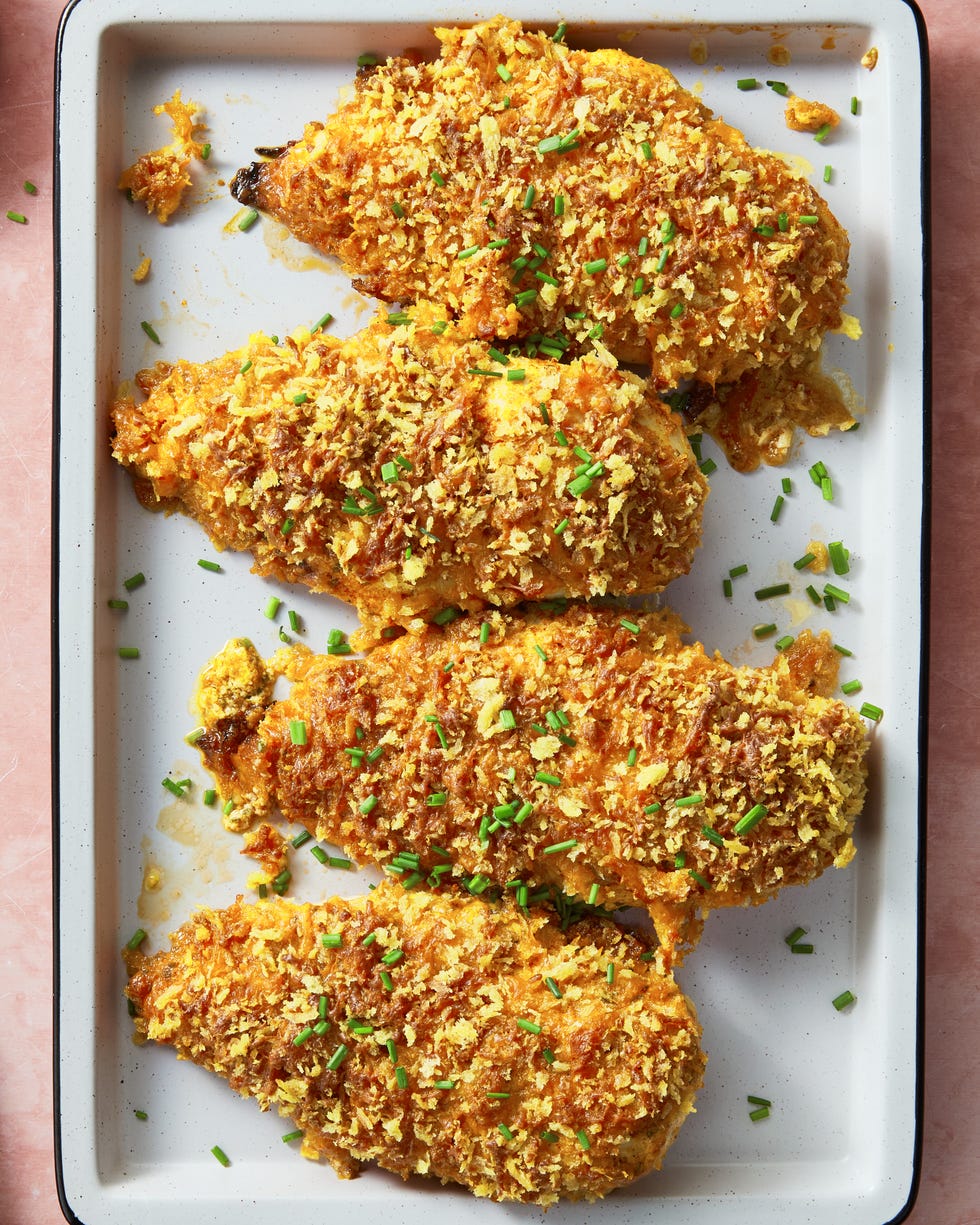 chicken breasts covered in panko bread crumbs