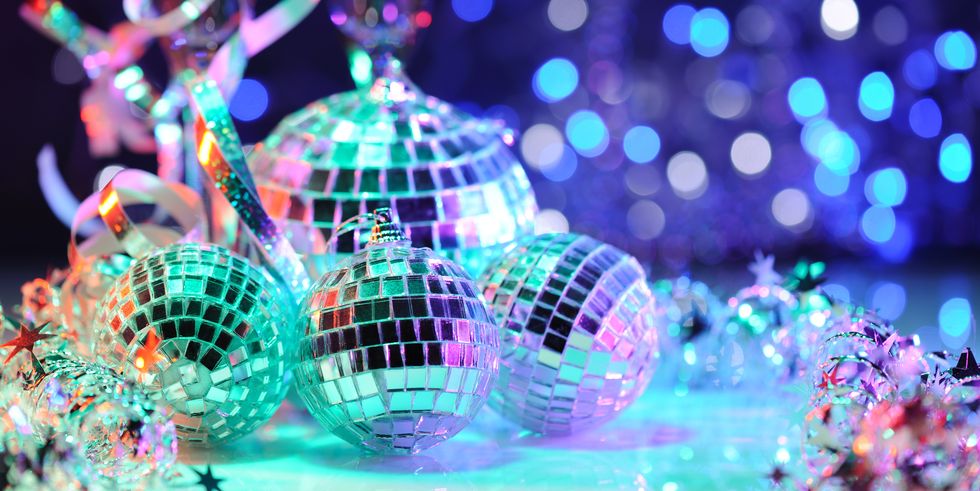 Party decoration with disco balls