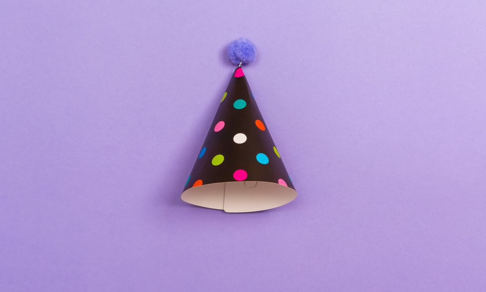 party hat on a purple background