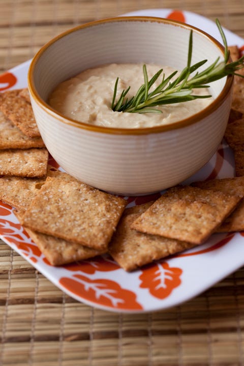 party platter of humus and crackers party platter of humus and crackers