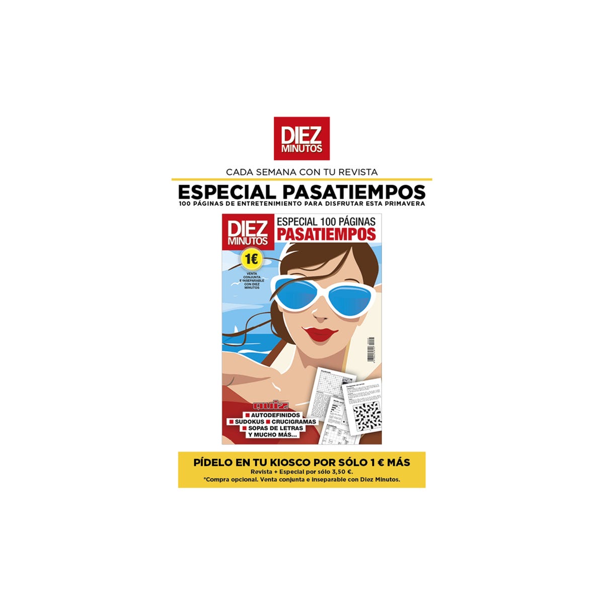 Ya puedes conseguir con DIEZ MINUTOS los mejores pasatiempos de la primavera: 100 páginas de entretenimiento por solo 1