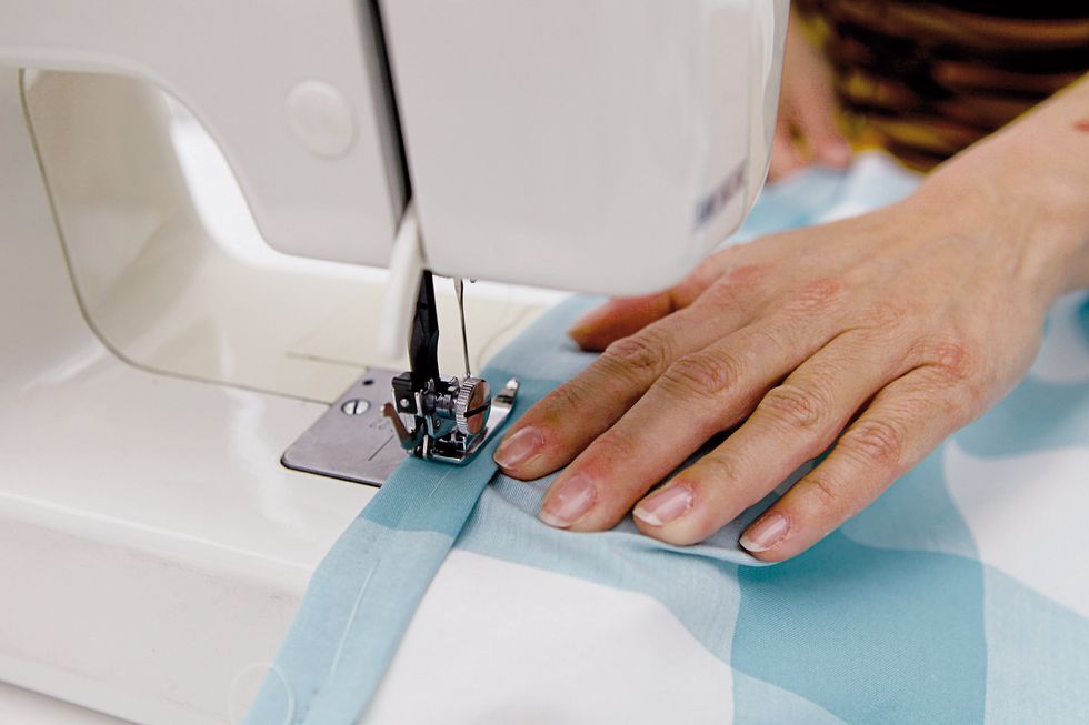 Sewing machine, Sewing, Sewing machine needle, Hand, Nail, Textile, Dressmaker, Art, Finger, Linens, 