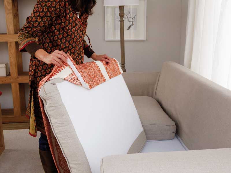 Furniture, Room, Product, Slipcover, Textile, Pillow, Interior design, Chair, Comfort, Linens, 