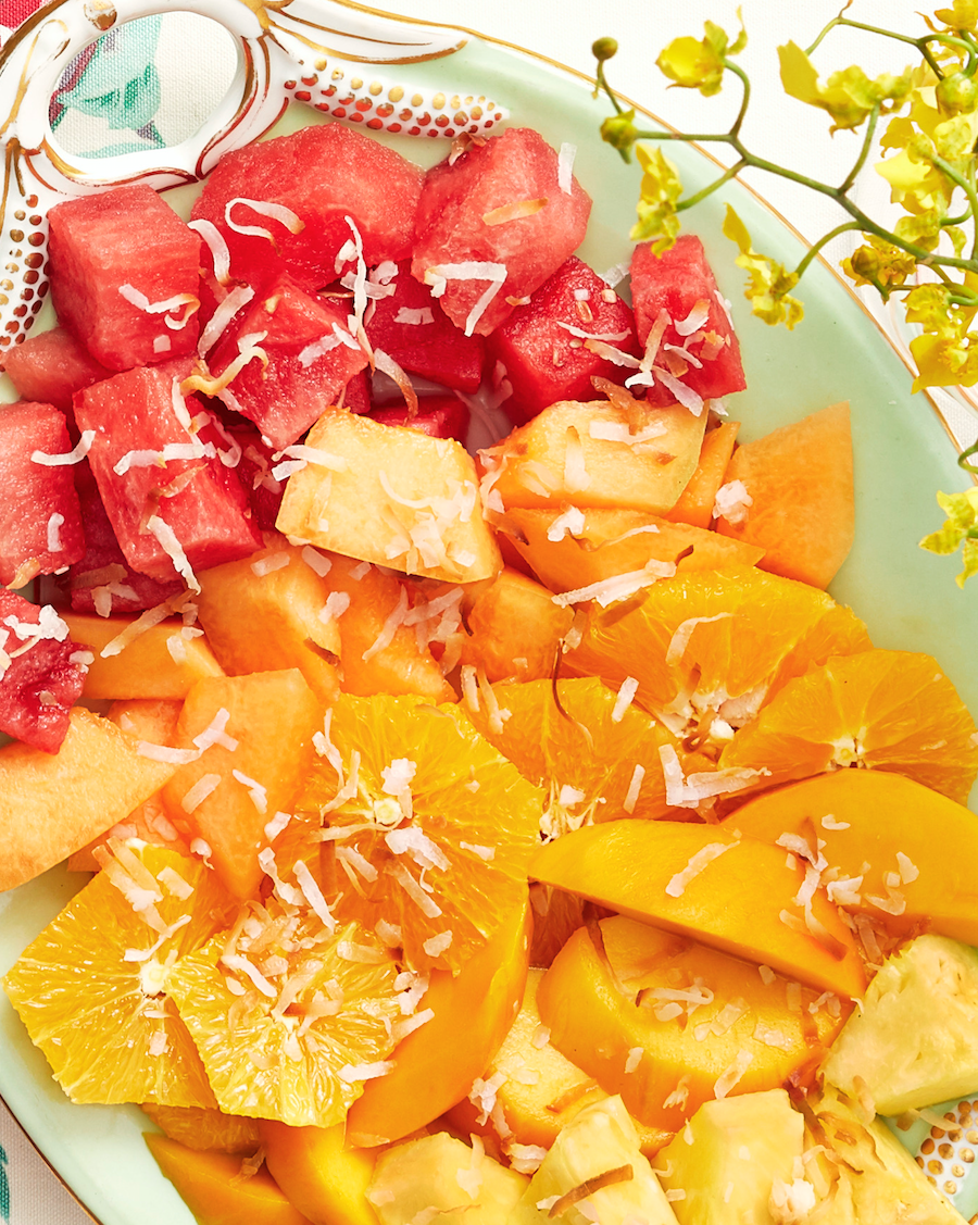 sunrise fruit salad watermelon oranges and pineapple