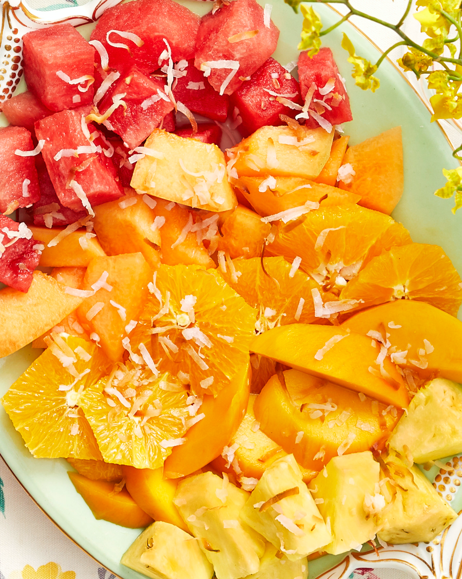 sunrise fruit salad watermelon oranges and pineapple