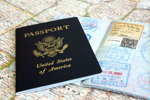 passport and visa stamps
