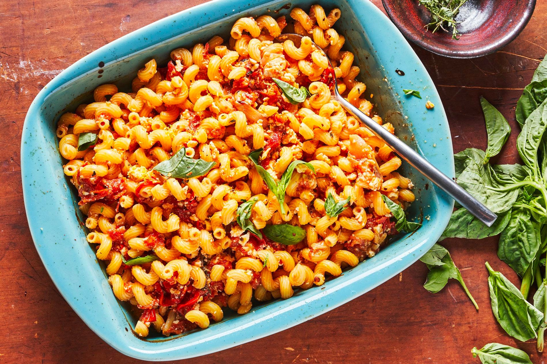pasta al horno con queso feta
